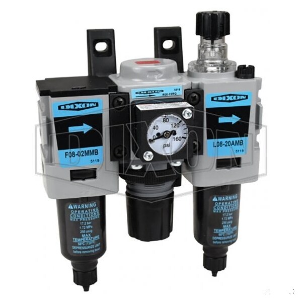 Dixon Wilkerson by Miniature Combination Unit, 1/4 in NPT/BSPP-G Port, 44 SCFM Flow Rate, Zinc Bowl, 250 p C08-02MMB - main
